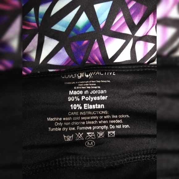 Covergirl Active Leggings stained glass mosaic pattern size M - Picture 6 of 10